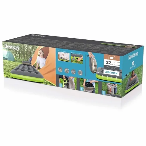 Bestway Zračni madrac 1-osobni 188 x 99 x 22 cm Siva i Zelena - Siva i zelena 188 x 99 x 22 cm Cijena