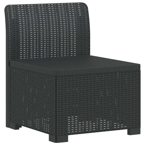 Sofa za vrt za 3 osobe sa izgledom rattan 3-sjedalo PP Antracit - Antracit 3 x sredina bez jastuka Cijena