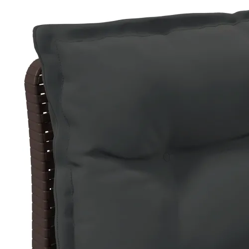 Dvosjedni vrtni sofa s jastucima u ratan izgledu 3-sjedalo PP - Smeđa 3 x sredina s antracit jastučićem i jastučićem za leđa Cijena