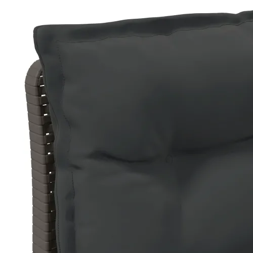 Dvosjedni vrtni sofa s jastucima u ratan izgledu 3-sjedalo PP - Svjetlosiva 3 x sredina s antracit jastučićem i jastučićem za le Cijena