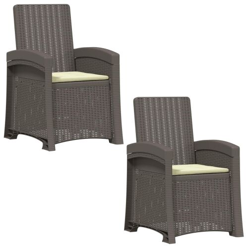 Ležaljka za vrt s izgledom ratana 2 kom. Svjetlosiva i Krem PP - Svijetlo siva i krema 2 s jastučićem Cijena
