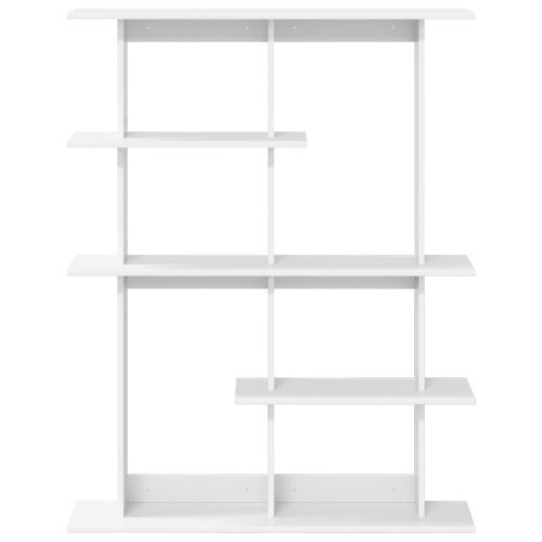 Zidna polica Bijela 102 x 20 x 130 cm Konstruirano drvo - Bijela 6 odjeljaka Cijena