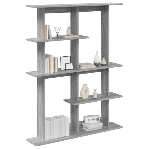 Zidna polica Siva Sonoma 102 x 20 x 130 cm Konstruirano drvo - Siva Sonoma 6 odjeljaka Cijena
