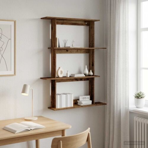 Zidna polica Staro drvo 100 x 20 x 126 cm Konstruirano drvo - Staro drvo 3 odjeljka Cijena