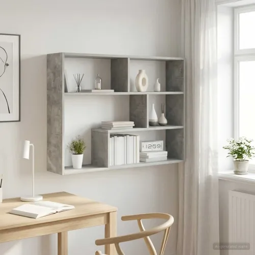 Zidna polica Zidna montaža Betonska siva 95 x 20 x 69,5 cm - Betonska siva Cijena