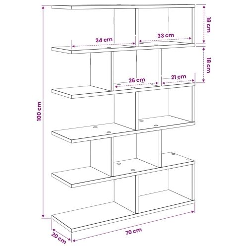 Zidna polica Siva Sonoma 70 x 20 x 100 cm Konstruirano drvo - Siva Sonoma Cijena