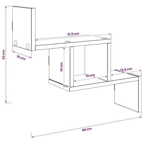 Zidna polica Betonska siva 48 x 15 x 42 cm Konstruirano drvo - Betonska siva Cijena