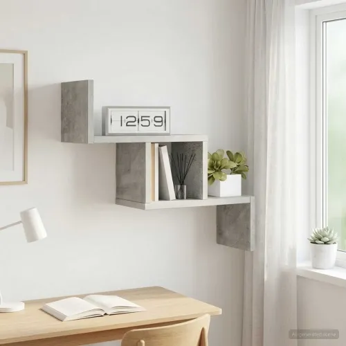 Zidna polica Betonska siva 48 x 15 x 42 cm Konstruirano drvo - Betonska siva Cijena