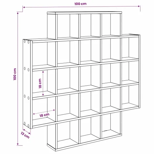 Zidna polica Crni hrast 100 x 13 x 100 cm Konstruirano drvo - Crni hrast Cijena