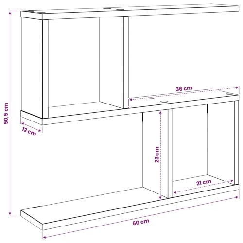 Zidna polica Crni hrast 60 x 12 x 50,5 cm Konstruirano drvo - Crni hrast Kombinacija ormarića Cijena