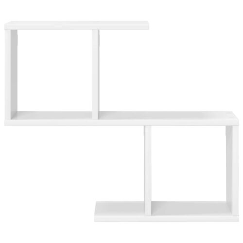 Zidna polica Bijela 60 x 12 x 50,5 cm Konstruirano drvo - Bijela Asimetrični dizajn polica Cijena