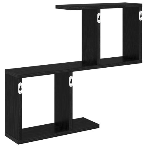 Zidna polica Crni hrast 60 x 12 x 50,5 cm Konstruirano drvo - Crni hrast Asimetrični dizajn polica Cijena