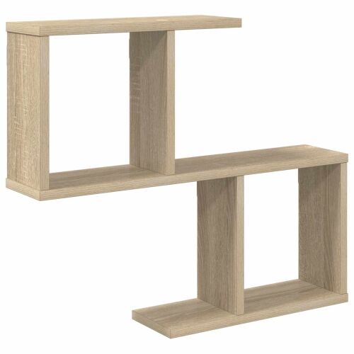Zidna polica Hrast sonoma 60 x 12 x 50,5 cm Konstruirano drvo - Hrast sonoma Asimetrični dizajn polica Cijena