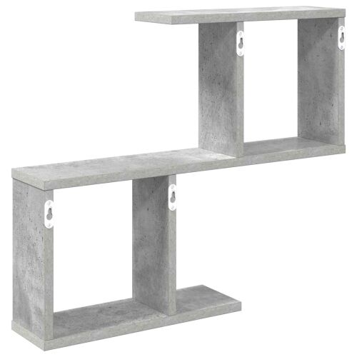Zidna polica Betonska siva 60 x 12 x 50,5 cm - Betonska siva Asimetrični dizajn polica Cijena