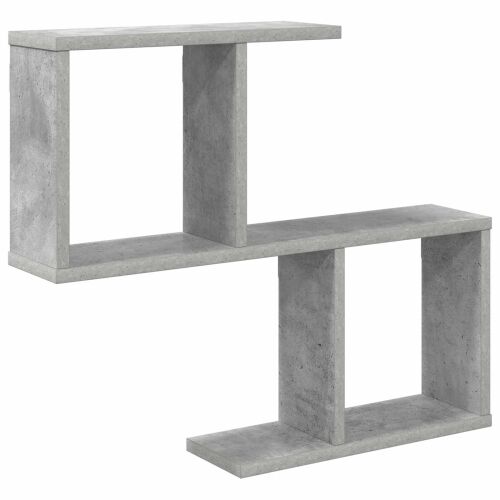 Zidna polica Betonska siva 60 x 12 x 50,5 cm - Betonska siva Asimetrični dizajn polica Cijena