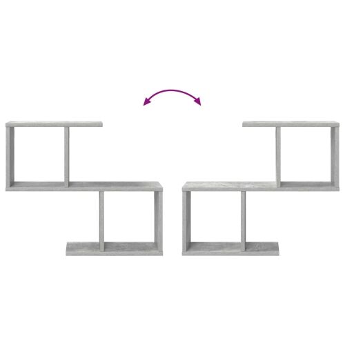 Zidna polica Betonska siva 60 x 12 x 50,5 cm - Betonska siva Asimetrični dizajn polica Cijena
