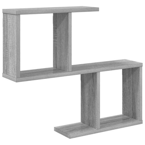 Zidna polica Siva Sonoma 60 x 12 x 50,5 cm Konstruirano drvo - Siva Sonoma Asimetrični dizajn polica Cijena