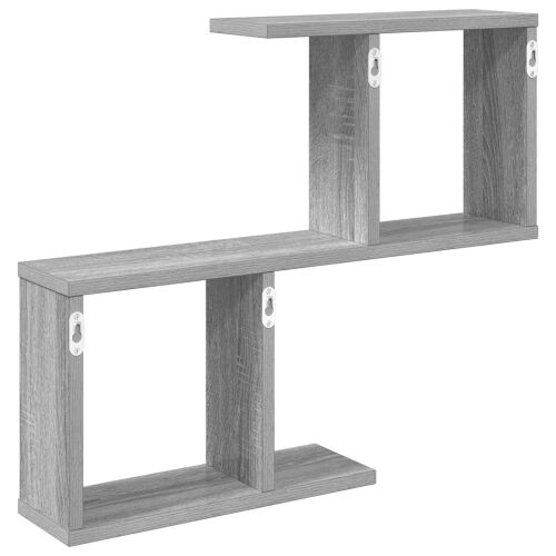 Zidna polica Siva Sonoma 60 x 12 x 50,5 cm Konstruirano drvo - Siva Sonoma Asimetrični dizajn polica Cijena