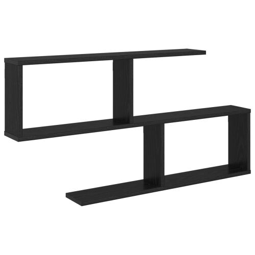 Zidna polica Crni hrast 100 x 12 x 50,5 cm Konstruirano drvo - Crni hrast Otvoren dizajn u cik-cak Cijena