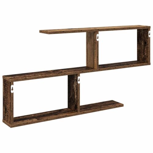 Zidna polica Staro drvo 100 x 12 x 50,5 cm Konstruirano drvo - Staro drvo Otvoren dizajn u cik-cak Cijena