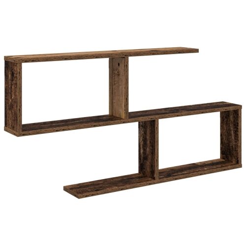 Zidna polica Staro drvo 100 x 12 x 50,5 cm Konstruirano drvo - Staro drvo Otvoren dizajn u cik-cak Cijena