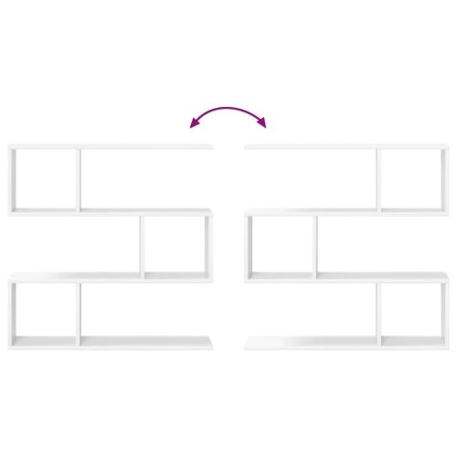 Zidna polica Bijela 80 x 12 x 79,5 cm Konstruirano drvo - Bijela Visoki višeslojni dizajn Cijena