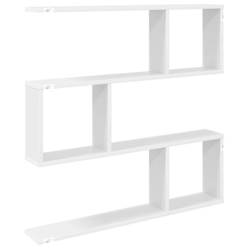 Zidna polica Bijela 80 x 12 x 79,5 cm Konstruirano drvo - Bijela Visoki višeslojni dizajn Cijena