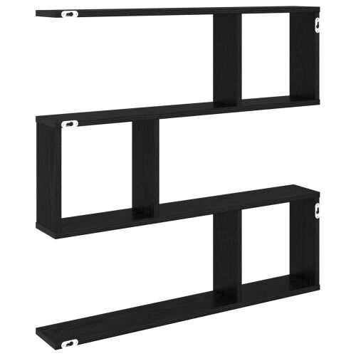 Zidna polica Crni hrast 80 x 12 x 79,5 cm Konstruirano drvo - Crni hrast Visoki višeslojni dizajn Cijena