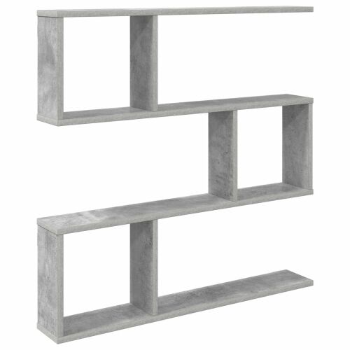 Zidna polica Betonska siva 80 x 12 x 79,5 cm - Betonska siva Visoki višeslojni dizajn Cijena