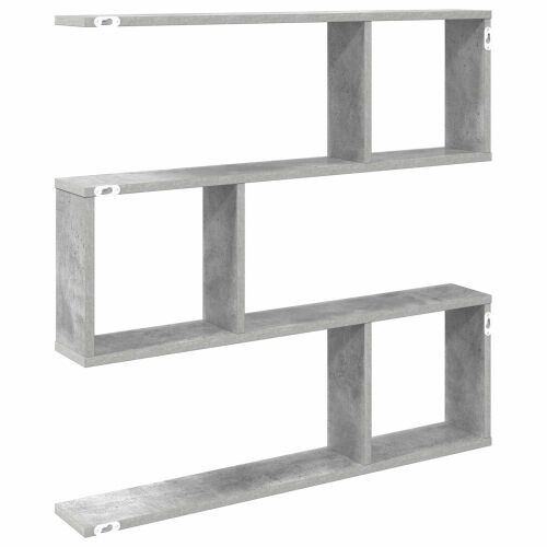 Zidna polica Betonska siva 80 x 12 x 79,5 cm - Betonska siva Visoki višeslojni dizajn Cijena