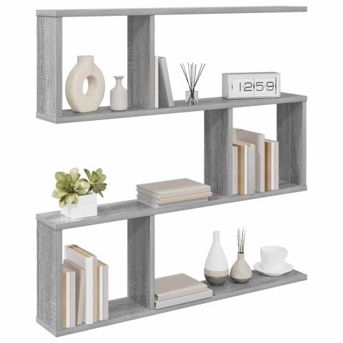 Zidna polica Siva Sonoma 80 x 12 x 79,5 cm Konstruirano drvo - Siva Sonoma Visoki višeslojni dizajn Cijena