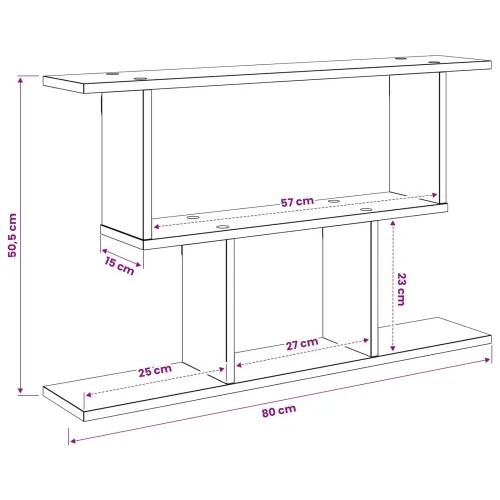 Zidna polica Hrast sonoma 80 x 15 x 50,5 cm Konstruirano drvo - Hrast sonoma Cijena