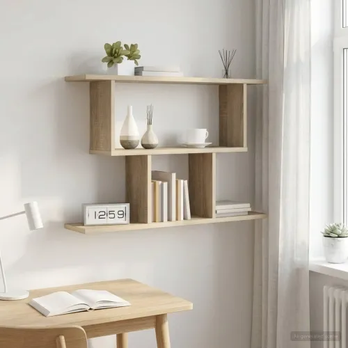 Zidna polica Hrast sonoma 80 x 15 x 50,5 cm Konstruirano drvo - Hrast sonoma Cijena