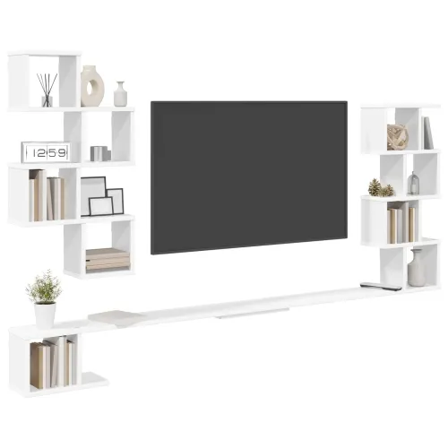 Polica za TV na zidu Bijela 180 x 15 x 94 cm Konstruirano drvo - Bijela 180 x 15 x 94 cm Cijena