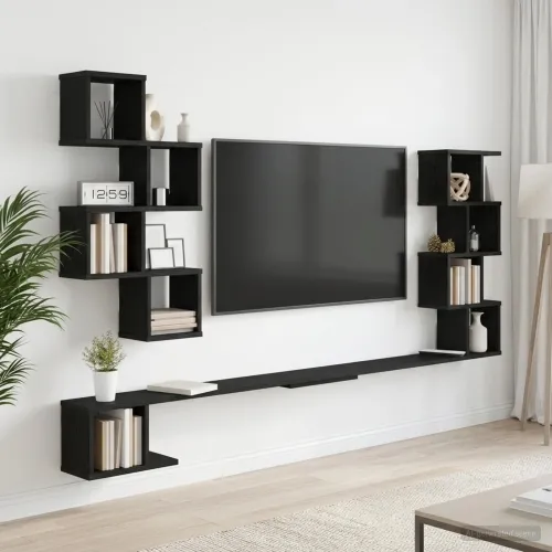 Polica za TV na zidu Crni hrast 180 x 15 x 94 cm - Crni hrast 180 x 15 x 94 cm Cijena