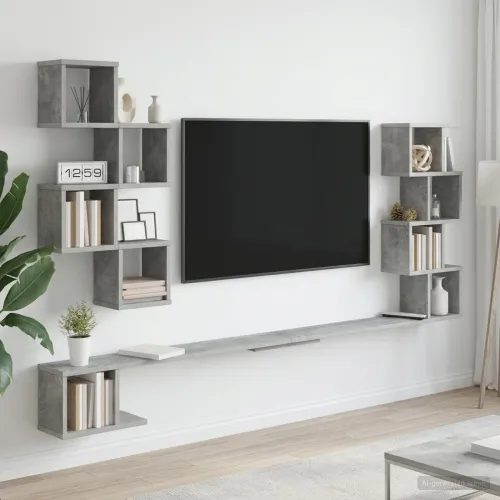 Polica za TV na zidu Betonska siva 180 x 15 x 94 cm - Betonska siva 180 x 15 x 94 cm Cijena