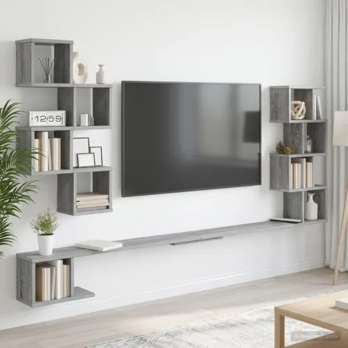 Polica za TV na zidu Siva Sonoma 200 x 15 x 94 cm - Siva Sonoma 200 x 15 x 94 cm Cijena