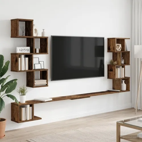 Polica za TV na zidu Staro drvo 200 x 15 x 94 cm - Staro drvo 200 x 15 x 94 cm Cijena