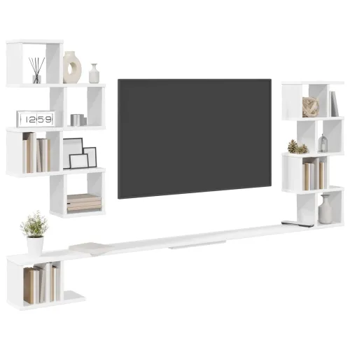 Polica za TV na zidu Bijela 160 x 15 x 94 cm Konstruirano drvo - Bijela 160 x 15 x 94 cm Cijena