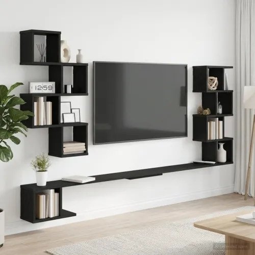 Polica za TV na zidu Crni hrast 160 x 15 x 94 cm - Crni hrast 160 x 15 x 94 cm Cijena