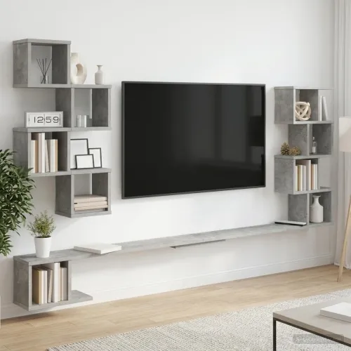 Polica za TV na zidu Betonska siva 160 x 15 x 94 cm - Betonska siva 160 x 15 x 94 cm Cijena