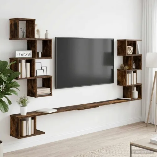 Polica za TV na zidu Dimljeni hrast 160 x 15 x 94 cm - Dimljeni hrast 160 x 15 x 94 cm Cijena