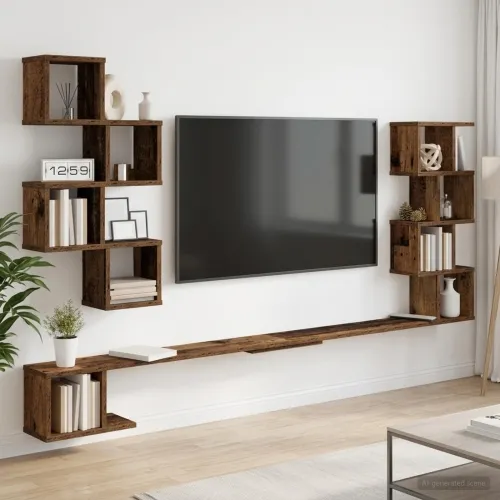 Polica za TV na zidu Staro drvo 160 x 15 x 94 cm - Staro drvo 160 x 15 x 94 cm Cijena