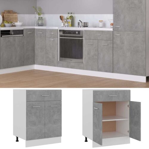 Donji ladičar boja betona 60 x 46 x 81,5 cm konstruirano drvo - Beton siva Donji ormarić s ladicom 60 cm Cijena