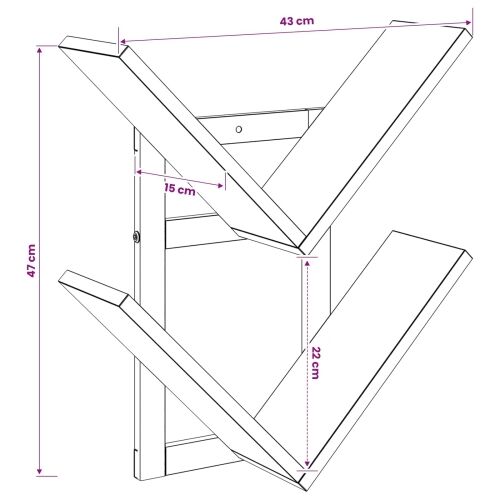Floating polica za zid 2 kom. Staro drvo 43 x 15 x 47 cm - Staro drvo 2 Cijena