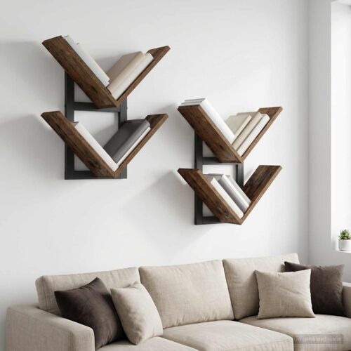 Floating polica za zid 2 kom. Staro drvo 43 x 15 x 47 cm - Staro drvo 2 Cijena