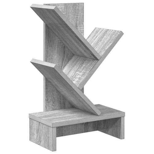 Polica za knjige s 3 etaže 30 x 18 x 48 cm Konstruirano drvo - Siva Sonoma 30 x 18 x 48 cm Cijena