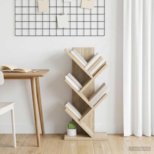 Drvena polica za knjige 4-tierska 30 x 18 x 60 cm Hrast sonoma - Hrast sonoma 30 x 18 x 60 cm Cijena