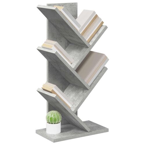 Polica za knjige drvo 4-razine 30 x 18 x 60 cm Betonska siva - Betonska siva 30 x 18 x 60 cm Cijena