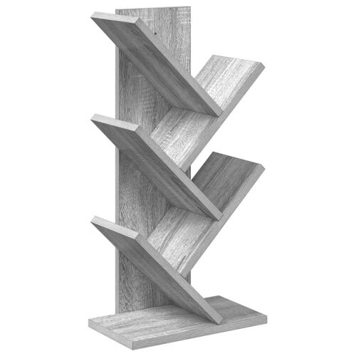 Polica za knjige drvo 4-razine 30 x 18 x 60 cm Siva Sonoma - Siva Sonoma 30 x 18 x 60 cm Cijena